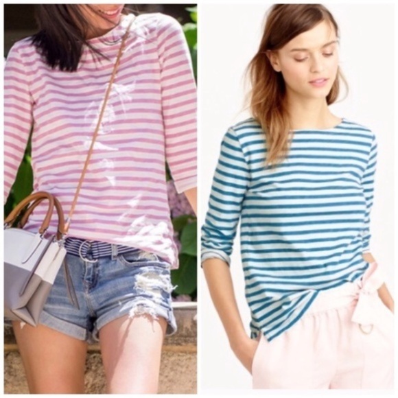 J. Crew Boatneck Striped Tee - Picture 1 of 8